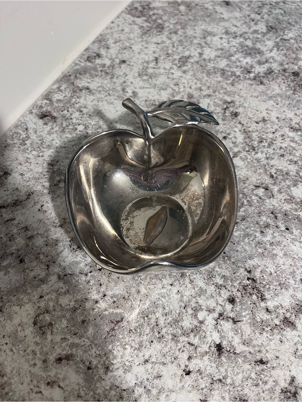 Vintage Silver Plated Apple Dish, Catch-All Tray, Cottagecore
